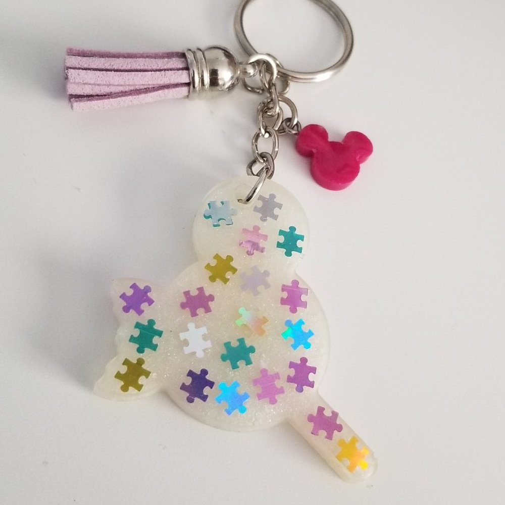 Autism Awareness Mickey Pop Keychain